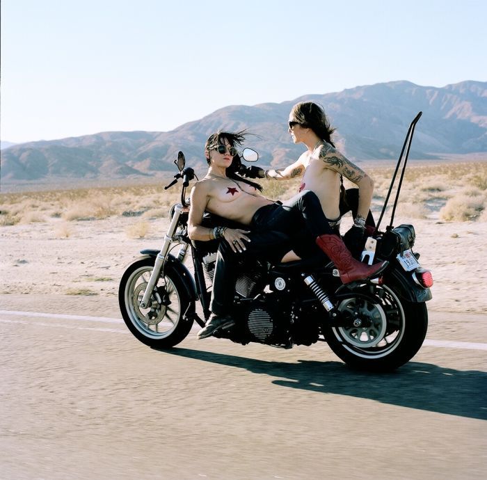 Girls on a motorcycle in Huh Hoto