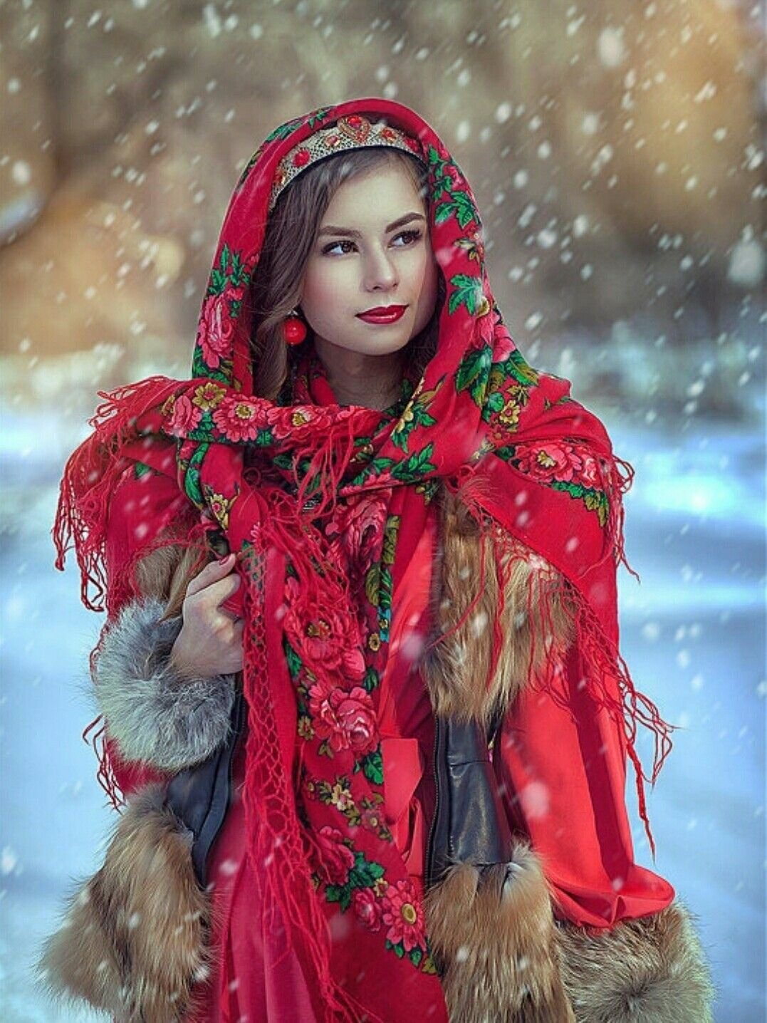 Beautiful girl Women in Slavic costumes in Huh Hoto